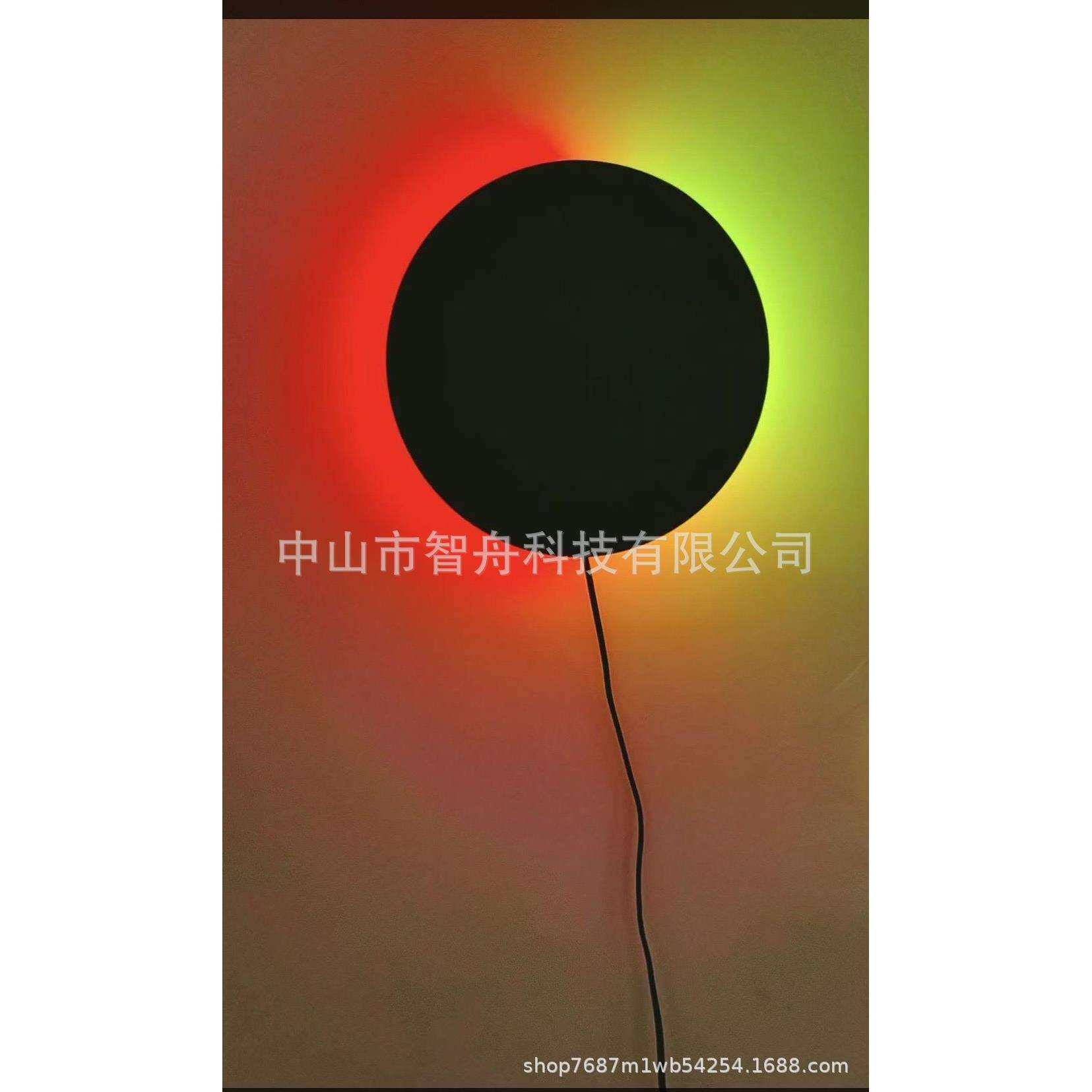 现代简约圆形方形RGB壁灯带APP遥控走廊卧室床头氛围炫彩led壁灯