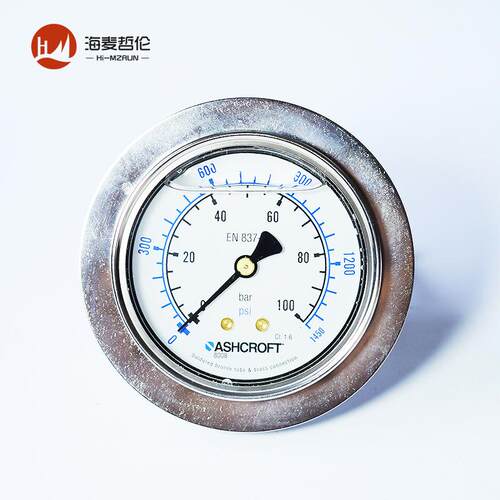 雅斯科ASHCROFT 638008A4G13CP4L100BR# 耐震波登管充油压力表