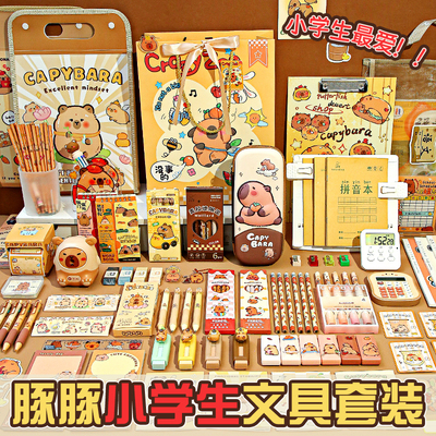 卡皮巴拉文具套装礼盒小学生学习用品实用型一年级开学大礼包入学