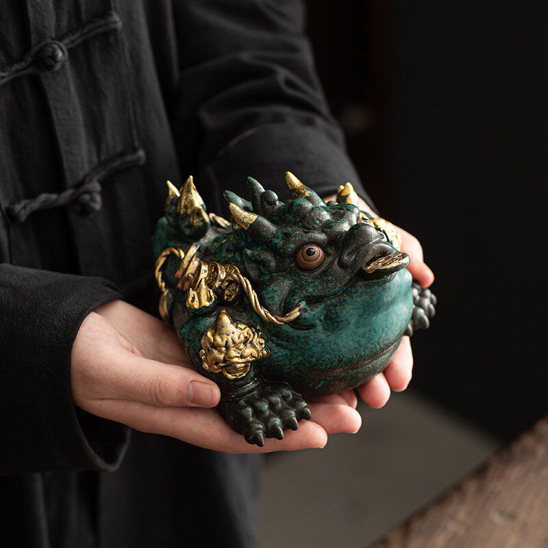 创意金蟾摆件招财三足蟾蜍陶瓷金蟾店铺开业礼品家居客厅装饰品,家居饰品,桌面摆件,淘宝优惠券,粉丝福利购,淘宝优惠卷