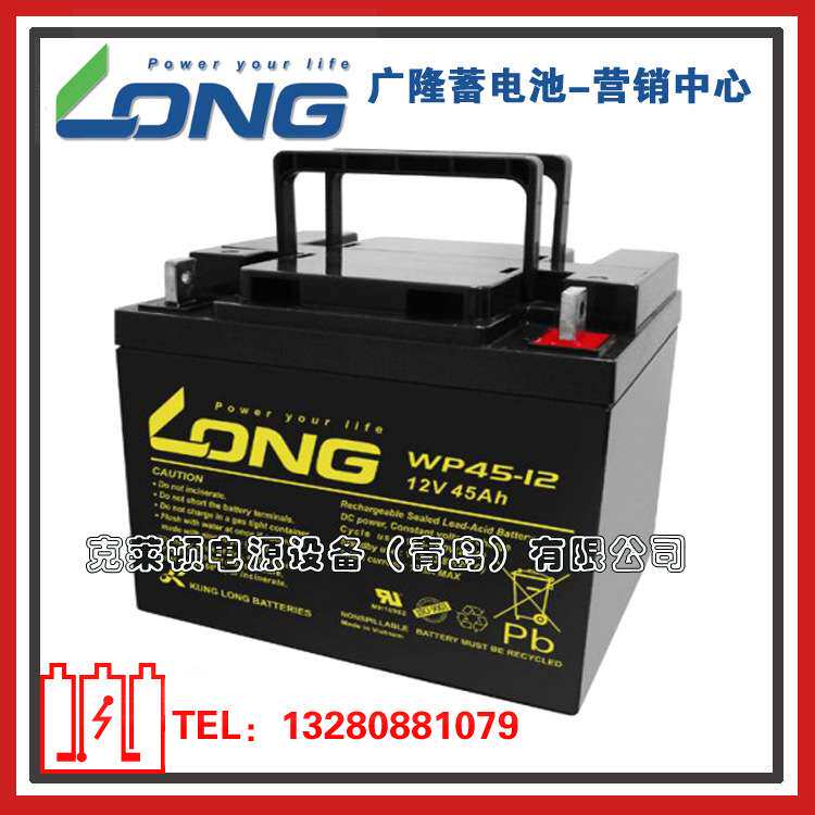 LONG广隆蓄电池WP45-12N/12V45AH电力钢厂电源设备电池-现货营销