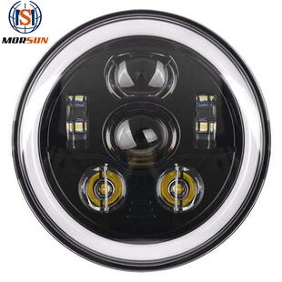 适用吉普7寸牧马人大灯汽车led大灯哈雷机车改装前照灯