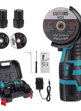 16.8V有刷充电式迷你角磨机蓝色带塑盒锂电角磨机切割角向磨光机