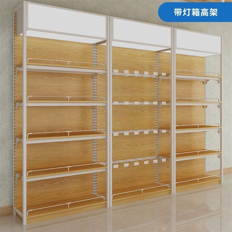 钢木超市便利店展示架母婴双食店具百货烟酒店商文单零面层板货架