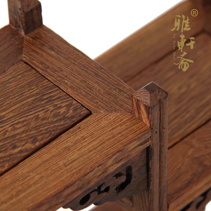 红木家具奇石茶座底壶架鸡翅木雕博古架紫砂壶步玩高古步红木底座