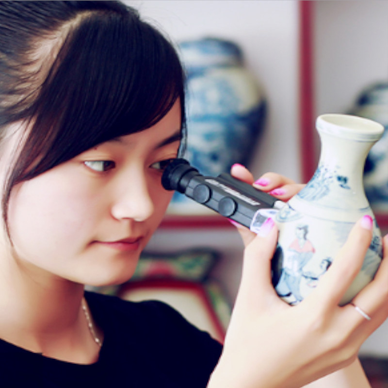 拜斯特鉴宝放大镜200高倍便携式文玩鉴定瓷器专用高清500倍显微镜