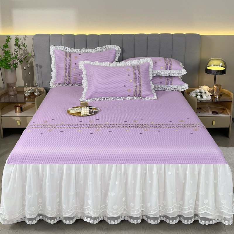 高端2023新款a类冰丝凉席三件套床裙款可水洗床笠罩空调席子夏季,床上用品,冰丝席,淘宝优惠券,粉丝福利购,淘宝优惠卷