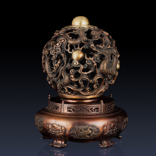 纯黄铜九转乾坤鼎摆件办公室家居客厅装饰品铜工艺品九转乾坤摆件