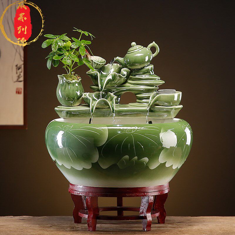 威弗列德桌面招财家居流水生财摆件循环水喷泉景观创意办公室摆件