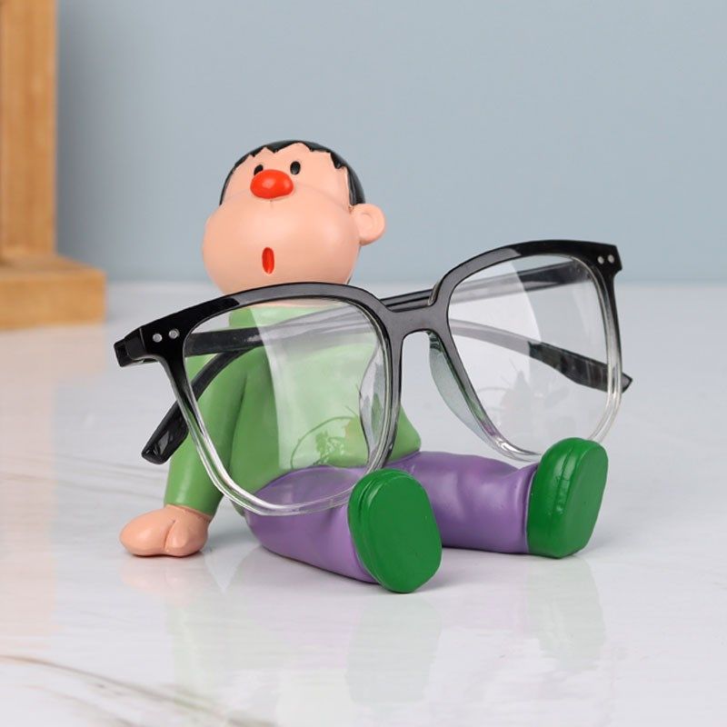 创意胖虎眼镜摆放架摆件眼镜店展示道具装饰桌面可爱萌宠眼镜支架