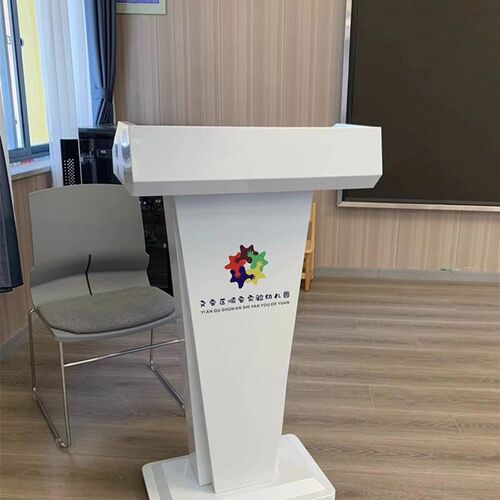 不锈钢高档4S店服务迎宾接待酒店主持发言小型烤漆新款烤漆演讲台