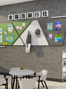 旅行游社背景装饰办公室墙面毛毡展示板公司企业文化民宿房间布置
