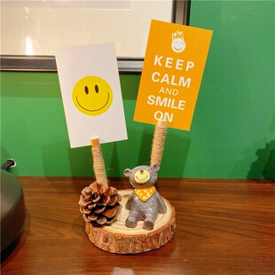 拍立得照片夹森系桌面摆件松果相框装饰幼儿园环创创意手工diy