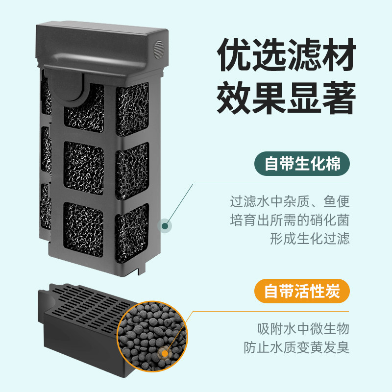 开水族馆的生物男鱼缸低水位过滤器一体乌龟瀑布循环系统小型内置