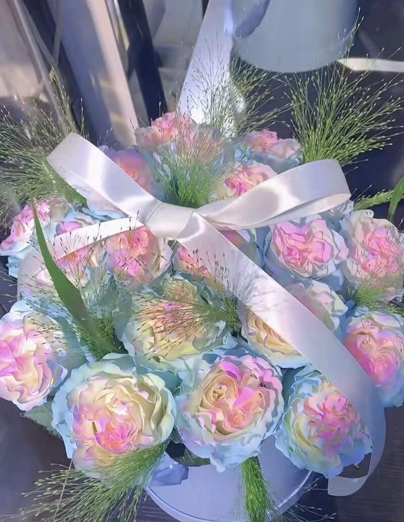 花妍色鲜花喷漆 碎冰蓝喷色剂 金色白色 鲜花研色 欧若拉玫瑰彩喷