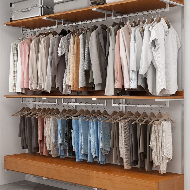 金属衣柜2025新款爆款开放式衣橱砌墙家用卧室实木钢架定制衣帽间,住宅家具,独立衣柜,淘宝优惠券,粉丝福利购,淘宝优惠卷