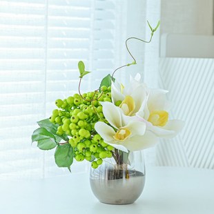 餐桌花摆花仿真花包厢圆形转盘假花装饰花高端酒店大圆桌中间摆件