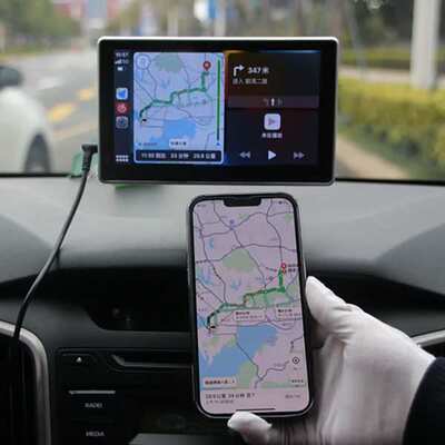 7寸同屏器wireless carplay portable 无线auto airplay fm转发