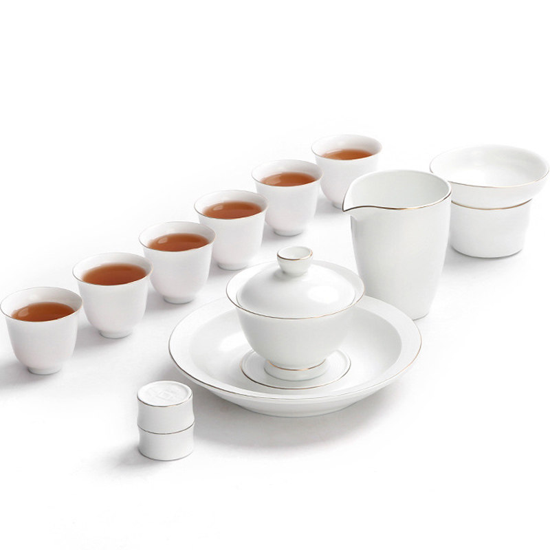 粉青金线整套功夫茶具套装家用办公茶具陶瓷大号小号茶道