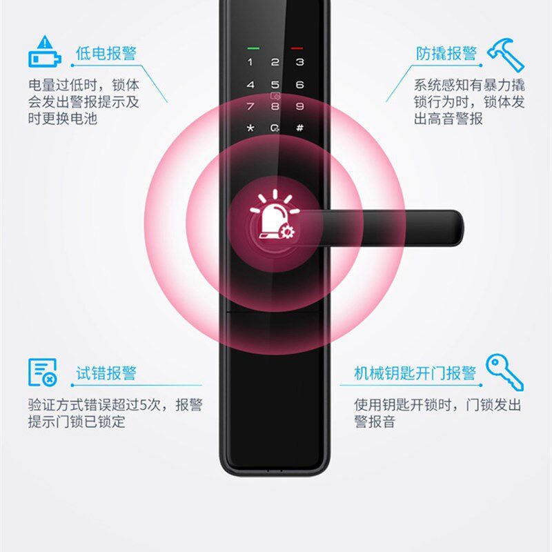 防盗门家用智能锁密码锁进户门指纹锁刷卡C级锁芯大门电子锁上海