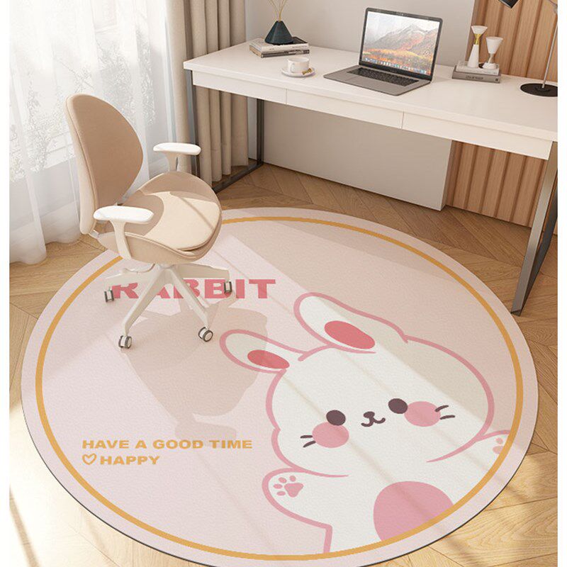 电脑转椅垫卧室儿童房圆形地毯床边女童阅读区地垫爬行垫可擦洗