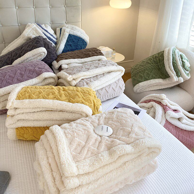 塔肤绒羊羔绒加厚保暖双层毛毯提花儿童学生毯子休闲毯 沙发毯冬,床上用品,休闲毯/毛毯/绒毯,淘宝优惠券,粉丝福利购,淘宝优惠卷