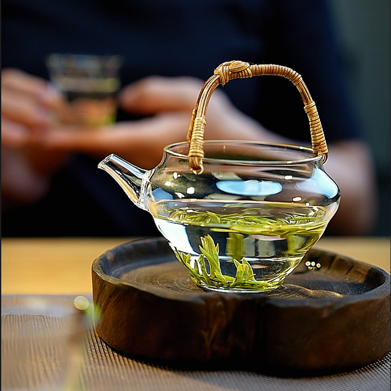 北大史藤编提梁公道杯耐热分茶器加厚玻璃过滤创意个性龙井绿茶壶