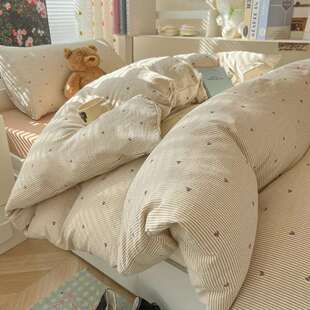 a类全水洗棉纯色四件套床单被套枕套床笠枕头三件套床上用品宿舍