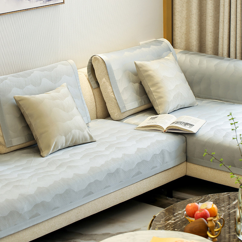 冰丝沙发垫子夏季防滑凉席坐垫夏天沙发套罩不沾粘毛盖布巾防猫抓