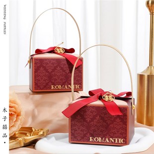 糖盒结婚喜糖盒婚礼伴手小礼盒空盒手提喜糖包装 盒喜糖袋子糖果盒