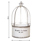 日系复古园艺杂货铁艺做旧花盆可悬挂鸟笼花篮花园阳台装 饰品摆件