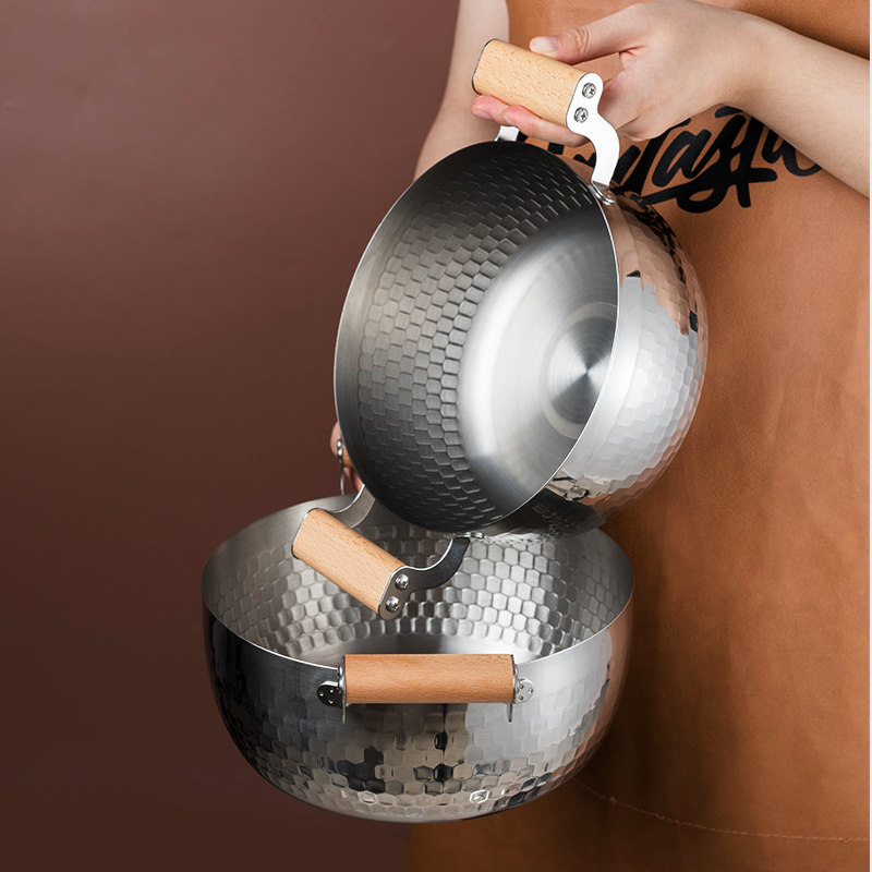 304不锈钢汤锅泡面锅煮面小锅奶锅辅食锅家用炸锅韩式电磁炉蒸锅