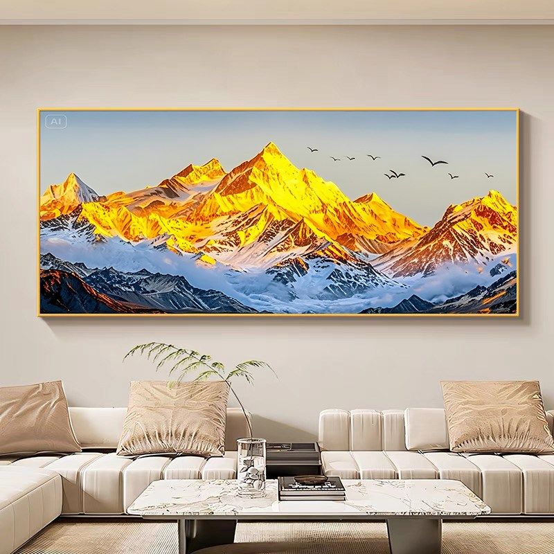 日照金山diy数字油画填充客厅大尺寸大幅涂色风景手绘装饰丙烯画,家居饰品,DIY/数字油画,淘宝优惠券,粉丝福利购,淘宝优惠卷