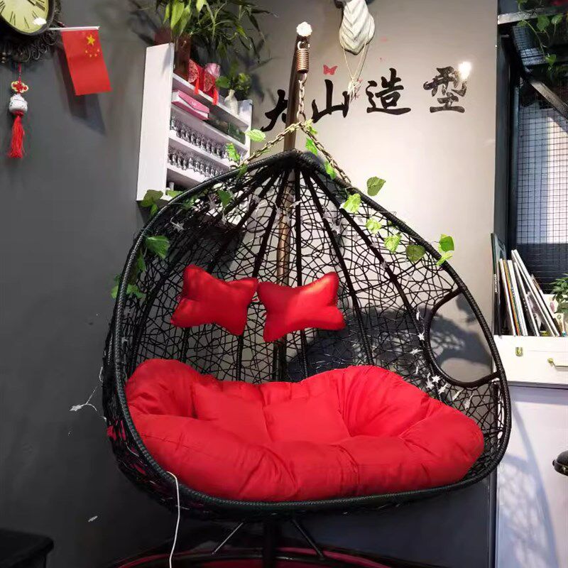 阳台铁艺吊篮藤椅吊椅家用室内秋千双杆鸟巢客厅吊兰椅懒人摇篮椅