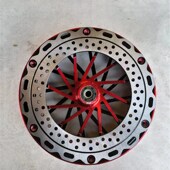 电动车电摩配件碟刹铝轮轮毂反碟刹改装 前轮真空胎10寸新国标车