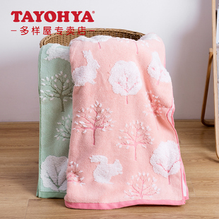 多样屋森林物语素色流苏提花浴巾洗澡大毛巾柔软舒适吸水性强披肩