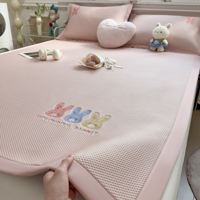 A类母婴级少女心小兔冰豆豆夏季冰丝席凉席夏天2025新款空调软席,床上用品,冰丝席,淘宝优惠券,粉丝福利购,淘宝优惠卷