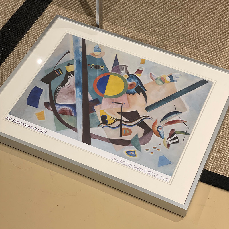 康定斯基床头沙发艺术背景墙卧室客厅几何抽象色块画