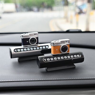 车载创意临时停车号码牌金属挪车电话牌汽车内饰用品停靠移车摆件