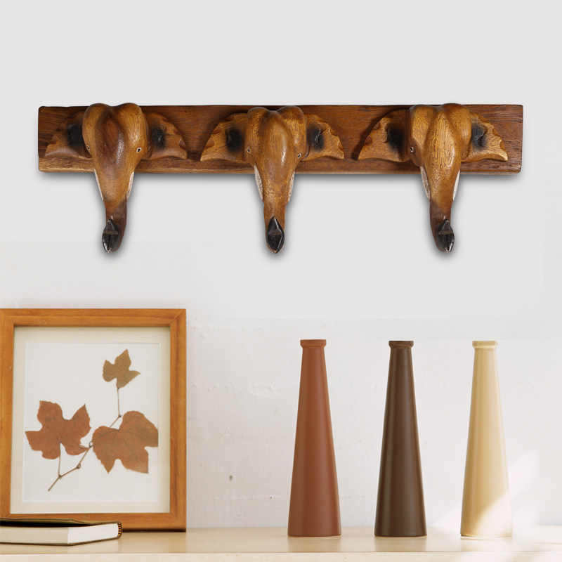 创意装饰挂钩门后挂衣钩玄关个性艺术衣帽钩田园复古实木墙壁衣挂