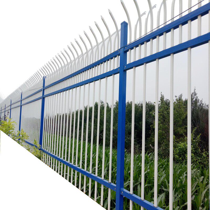 小区厂房围墙锌钢别墅护栏铁艺栏杆栅栏门庭院花园花坛铁栅栏铁网