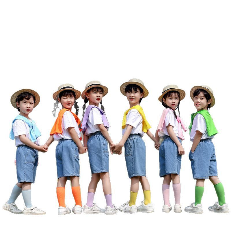 2026新款儿童节演出服装小学生运动会啦啦队男女短裤套装幼儿园毕