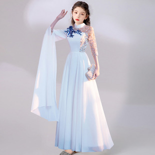 2026新款女童大合唱团演出服中国风儿童古筝礼服小主持红歌舞