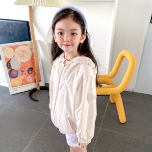 2025新款现货女童粉色双层风衣防风连帽外套洋气休闲夹克百搭