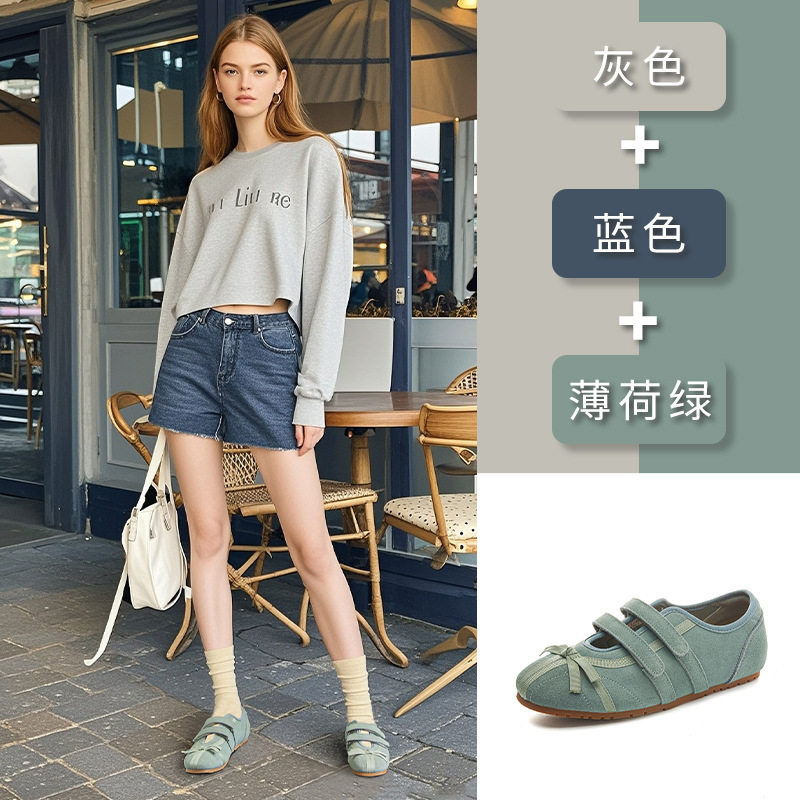 2026新款乌拉草猪皮鞋垫玛丽珍鞋女夏季真皮单鞋女休闲魔术贴女鞋