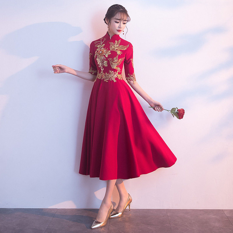 2026新款敬酒服新娘春季女显瘦结婚衣服回门红色婚礼答谢宴连衣裙