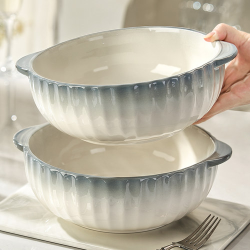 陶瓷双耳汤碗酸菜鱼大盆碗家用大号高级感水煮鱼肉片专用大碗面碗