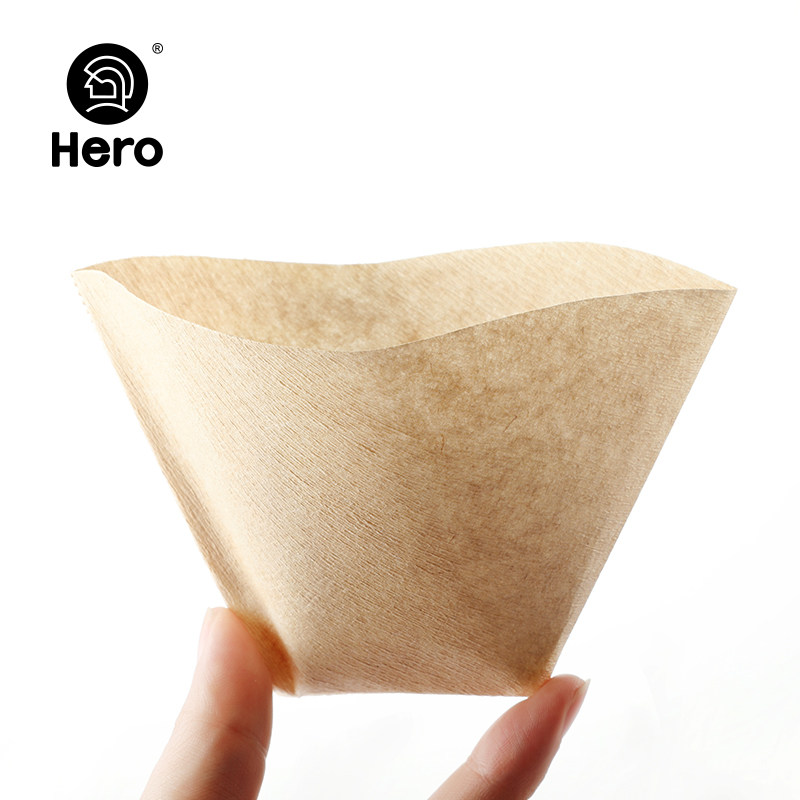 Hero 咖啡滤纸 手冲咖啡过滤纸 滴漏咖啡机过滤纸袋无漂白100片