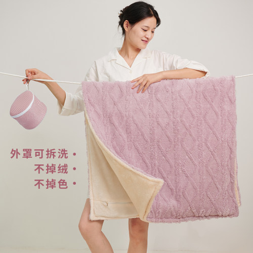 可拆洗电热毯腿盖毯办小功率宿舍公室盖腿暖脚宝暖身取暖器加热毯