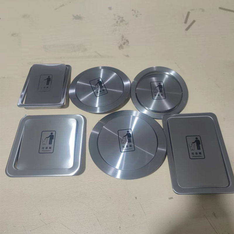 柜门嵌入式不锈钢盖子圆形隐藏装饰盖内嵌摇盖翻盖台面暗装垃圾桶